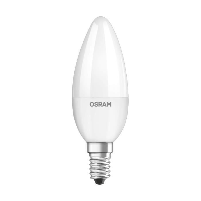 4000K ampoule LED en forme de bougie / mat blanc froid OSRAM ampoule LED E14 dimmable Superstar Classic B Ampoule à basse consommation dénergie / 5,4 W Equivalence incandescence 40 W 
