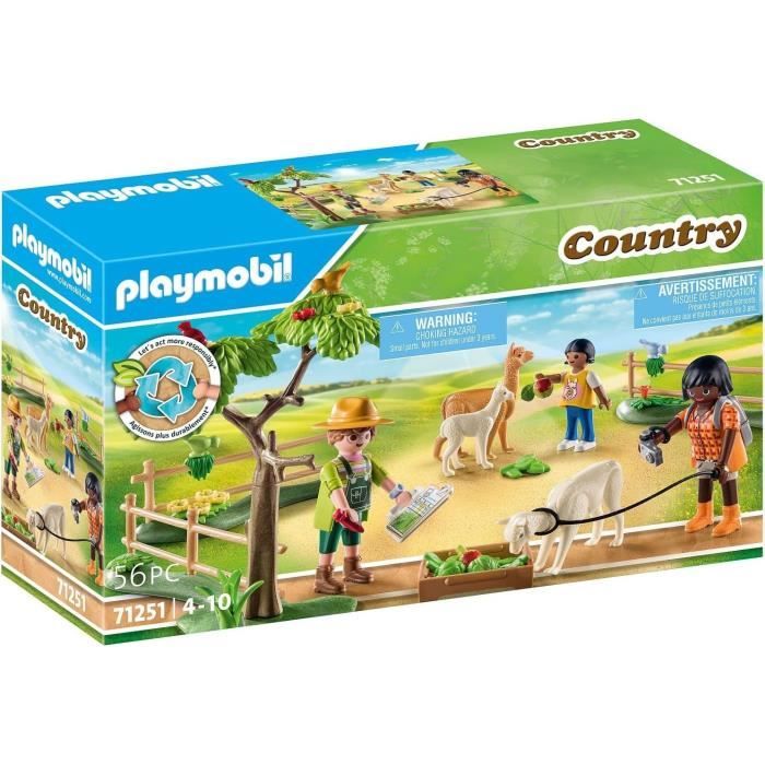 PLAYMOBIL - 71251 - Country La Ferme - Enclos à alpagas et randonneurs
