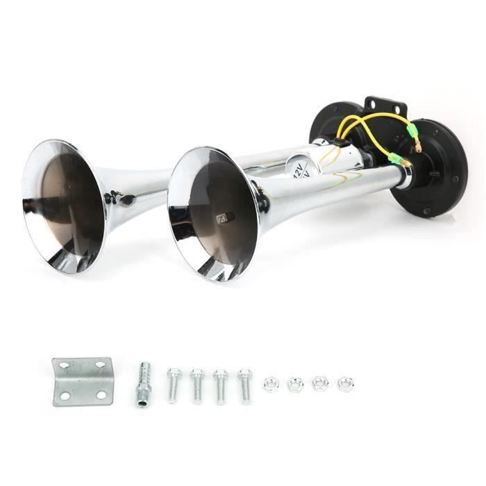 Klaxon à Air 125dB - Trompette Pneumatique 63cm Avec Électrovanne 12V/24V Pour Camion Bateau