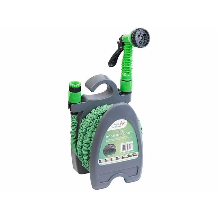 Tuyau D'arrosage Extensible Royal Gardineer Pro V2 - De 2,5 à 7,5 M, Gaine Polyester UV - Léger, Anti-torsion