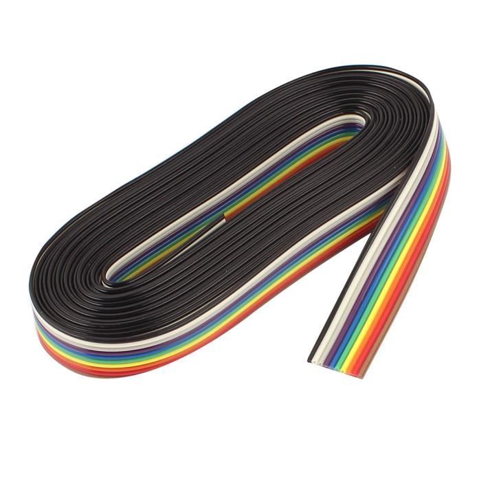 Sourcingmap 3 5m 10 Chemin Cable Ruban Plat Couleur Arc En Ciel Idc Fil Achat Vente Connecteur Industriel Sourcingmap 3 5m 10 Chemin Cdiscount