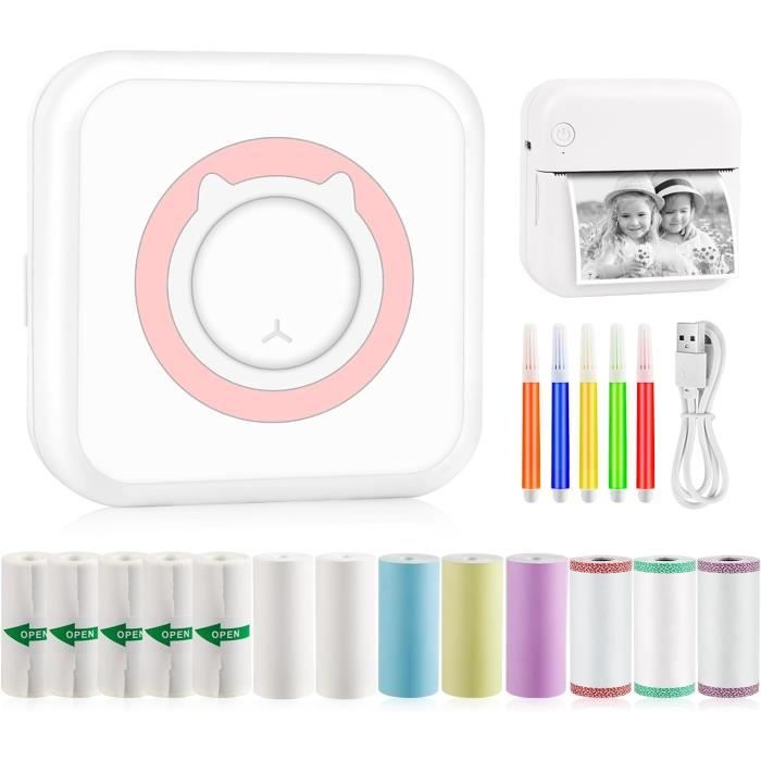 Mini Imprimante Photo Thermique Portable Bluetooth - Sans Encre, Papier Autocollant 57x26 Mm, Batterie 1200 MAh, App Fun Print - 7
