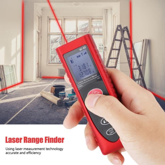 Télémètre Laser Numérique 40m - Mesure Pro Distance/Surface/Volume - Générique