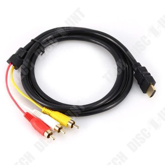 Cavo Adattatore HDMI A 3 RCA (Composito) – Lunghezza 1.5m, Universale, Nuovo, Senza Marca