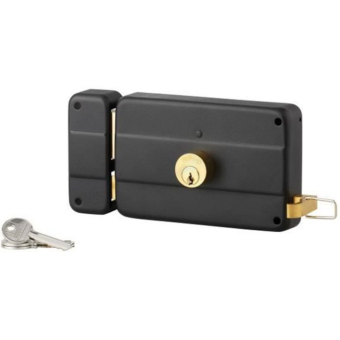 Serrure de porte en applique monopoint - THIRARD - 8125 - double cylindre - 140x90 mm - gauche