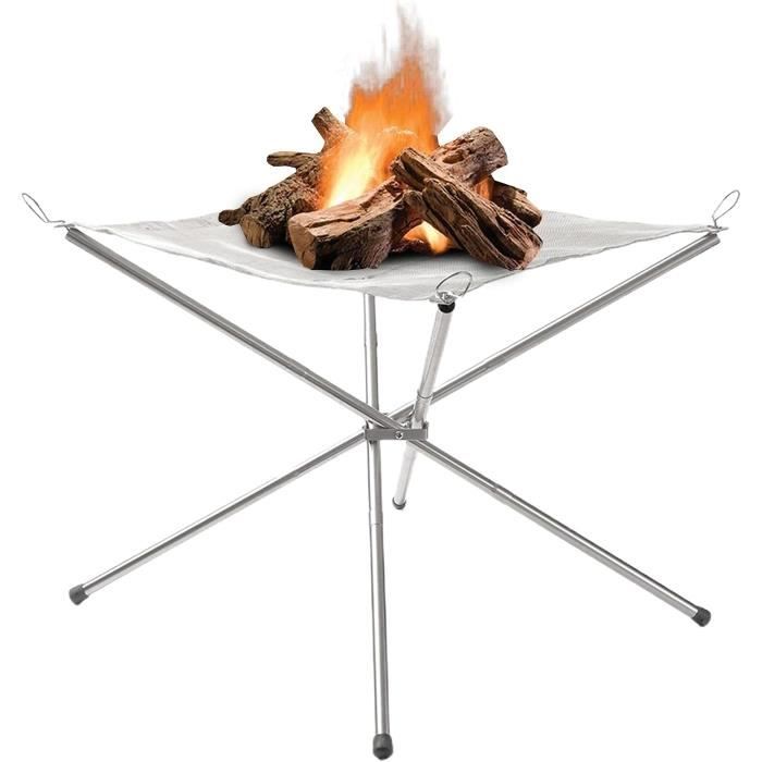 REDCAMP Grille Pivotante Pour Feu De Camp En Acier Robuste Avec Sac De Transport Pour La Cuisson En Plein Air à Flamme Ouverte