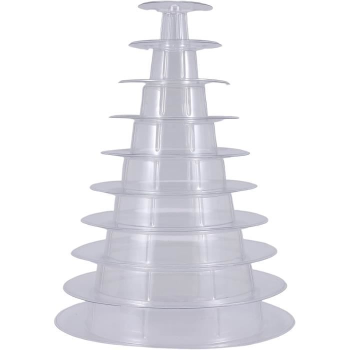 Support à Gâteau 6 Niveaux Rond Pour Macarons Et Cupcakes - Présentoir Transparent
