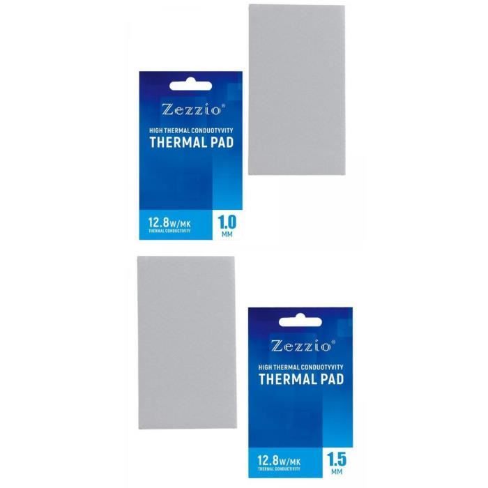 2x tampon thermique en silicone 12,8 W/mK résistance simple pour