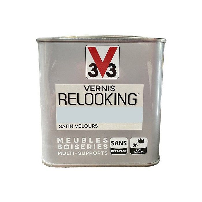 V33 Vernis Relooking Gris Galet Satin Velours 1 L