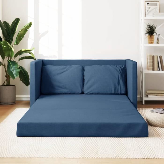 Canapé-lit - Canapé dangle convertible 2 en 1 bleu 112x174x55 cm tissu 1685Kg FR2023