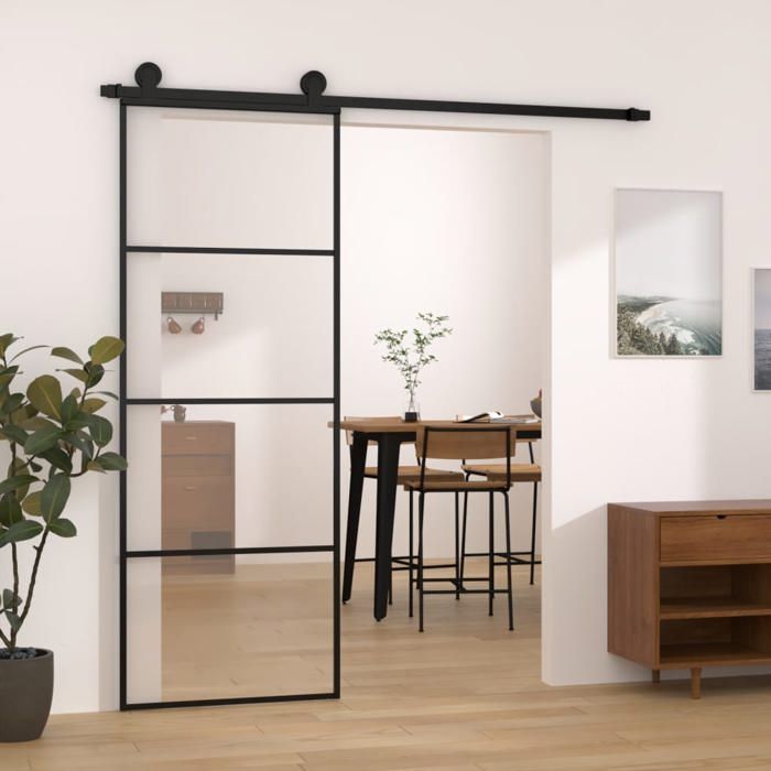 Porte coulissante vidaXL Verre ESG 76x205 cm - vue 4