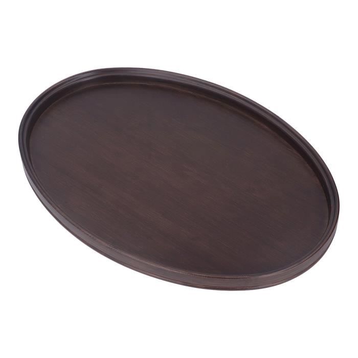 Plateau Rond En Bois Marron - Diamètre 24 à 33 Cm (au Choix) - Pour Service à Thé, Fruits, Déco Maison - Surface Lisse, Naturel