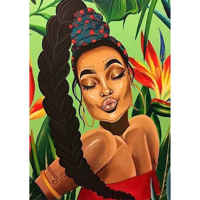 DIY Diamond Painting Femme Africaine, Broderie Diamant Painting Kits
