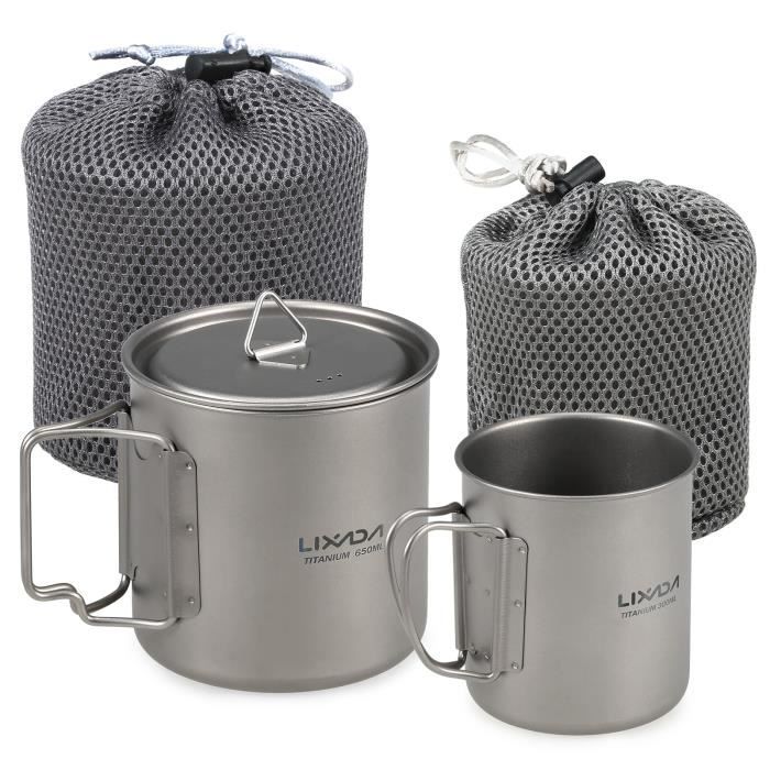 Tasse En Titane Ultralégère Fxndknjks 750ml - Poignée Pliable Pour Randonnée Et Camping