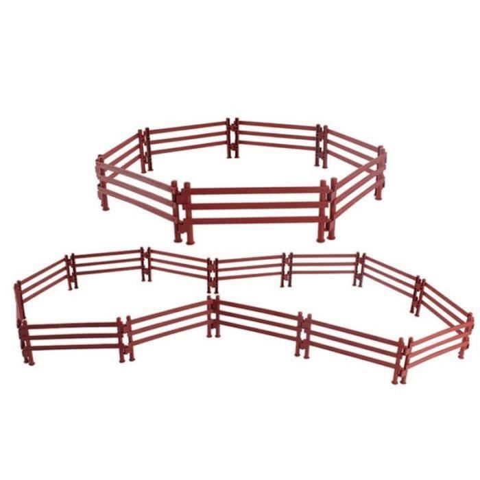 Jouet De Porte De Clôture De Ferme, 20 Pièces DIY Fermes Clôtures Jouets Mini En Plastique Clôture Pour Chevaux Farm Barn Paddock, Jouet De Paddock, Cadeau Éducatif(15.5X6.5cm