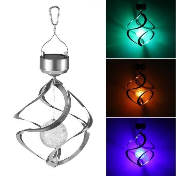 DEL Solaire Vent Spinner Color Changing Lamp Outdoor Hanging vent carillon Light 