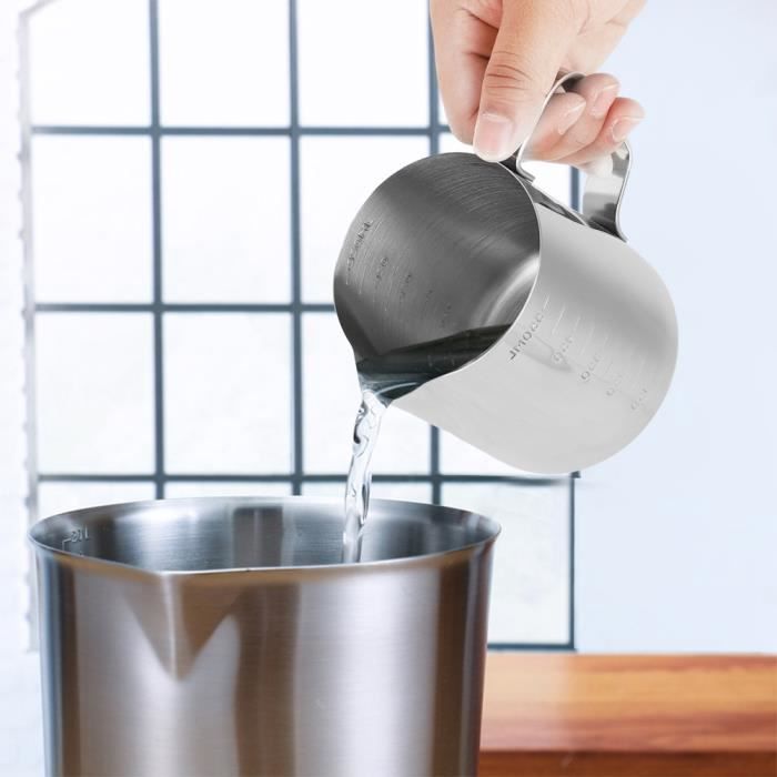 Pot A Lait Inox Pot à Lait Barista 350ml - Acier Inoxydable - Pour Latte Art Pichet Inox