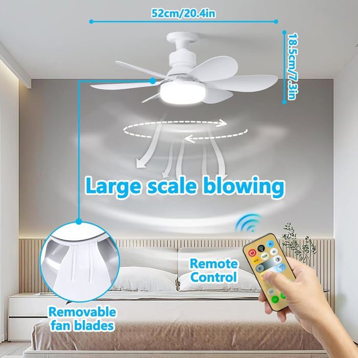 Ventilateur plafond silencieux chambre 69 cm – Plafonnier ventilateur avec variateur infini, 3 températures de lumière, - Bricolage Ventilateur plafond silencieux chambre 69 cm – Plafonnier ventilateur avec variateur infini, 3 températures de lumière, - Bricolage