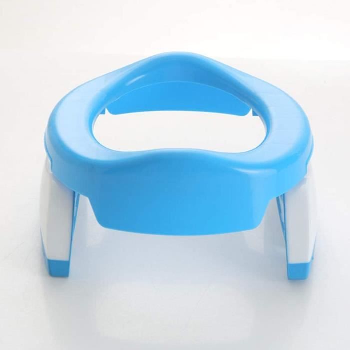 AUCHAN BABY Réducteur de toilette antidérapant bi-matière bleu pas