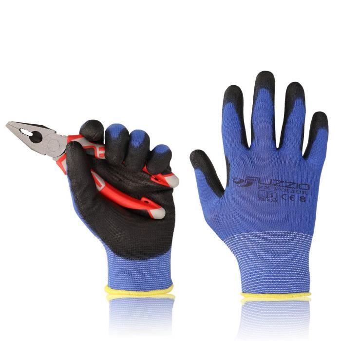 20 paires de gants de travail enduits avec clip pour gants (M