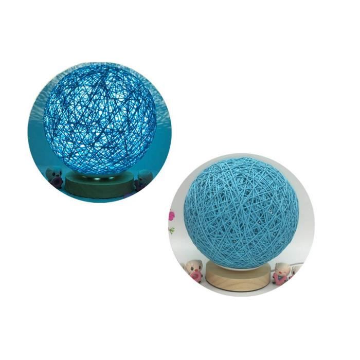 Lampe De Table LED En Forme De Lune | Abat-jour En Rotin Tissé, Luminosité Réglable, USB | Pour Chambre, Salon - 12