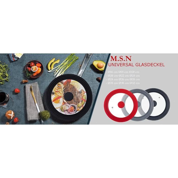 Couvercle De Casserole Universel En Verre Trempé - 26 Cm, Bord Silicone - Visualisation Cuisson, Anti-Projection