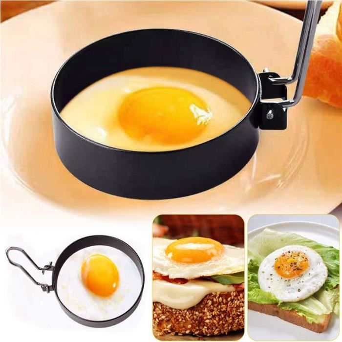 Moule à oeuf,Moule à omelette rond en Silicone,Anneaux à œufs