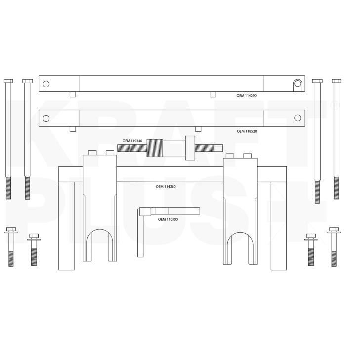 Jeu d'outils de réglage du moteur, outil de changement de la chaîne de
