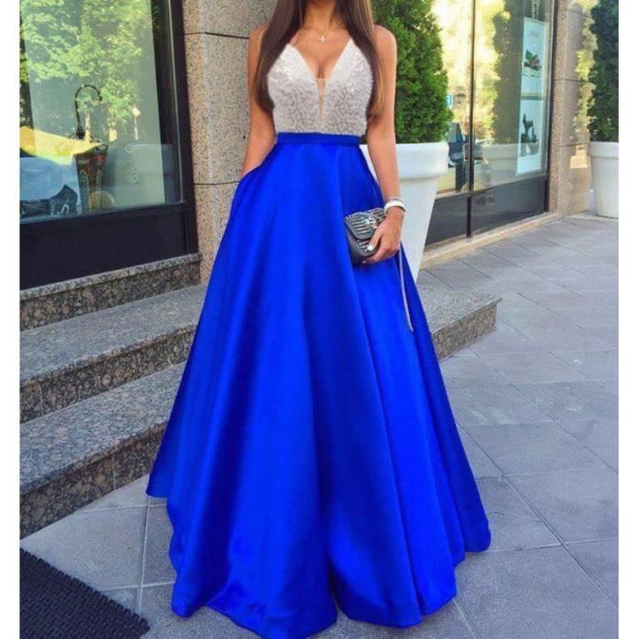 Robe bleu sales longue mariage