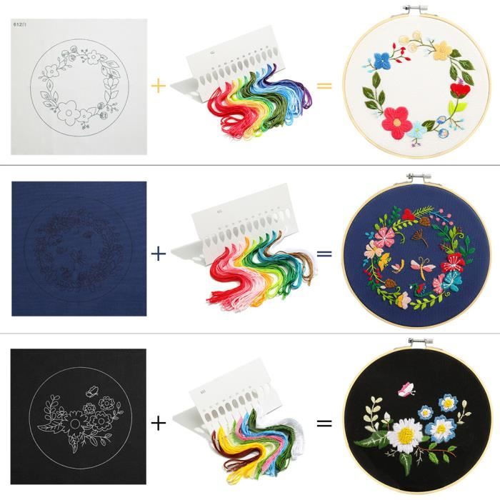 Cerceaux à Broder Bambou - Lot De 12 Ronds 9cm Pour Point De Croix Et Couture