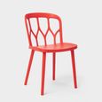 Chaises en polypropylène au design moderne pour bar, cuisine et jardin Flow, Couleur: Rouge-2