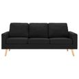 8389MARKET TOP- Canapé d'angle à 3 places design vintage - Canapé Scandinave Canapé Relax Sofa Salon Classique Noir Tissu-2