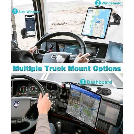 Support De Tablette à Ventouse Réglable | Rotation 360° | Pour Pare-brise Voiture | Compatible IPad 4.7-12.9"
