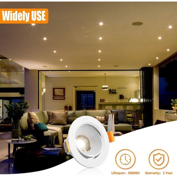 Lot De 4 Spots LED Encastrables Ultra Plats - 6W Blanc Froid 6500K | IP44 | Facile à Installer