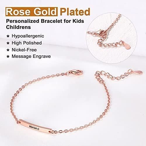 Bracelet Kids médaille cœur personnalisée (plaqué or) - bracelet enfant