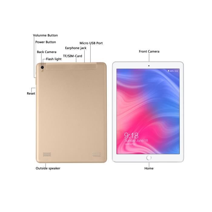 Tablette Tactile - 10.1po - 4G Tablette PC - Android2