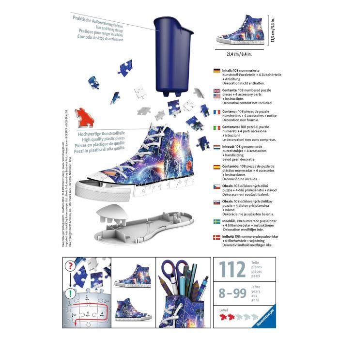 Puzzle 3D Sneaker Astronaute 108 Pièces - Pot à Crayons - Sans Colle | Ravensburger