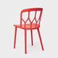 Chaises en polypropylène au design moderne pour bar, cuisine et jardin Flow, Couleur: Rouge-3