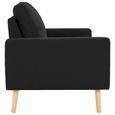 8389MARKET TOP- Canapé d'angle à 3 places design vintage - Canapé Scandinave Canapé Relax Sofa Salon Classique Noir Tissu-3