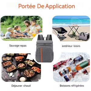 Pack De 2 Sacs Isothermes - 35L Et 18L - Pour Repas, Livraison, Pique-nique - Imperméable Et Réutilisable - Noir