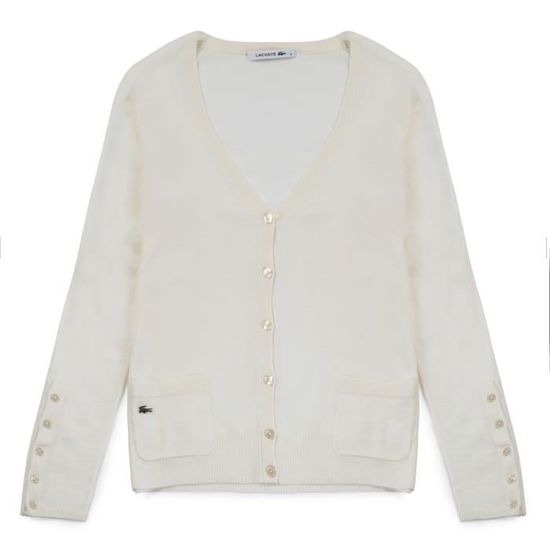Cardigan Femme Gilet En Laine Lacoste Lacoste Cardigan Orange