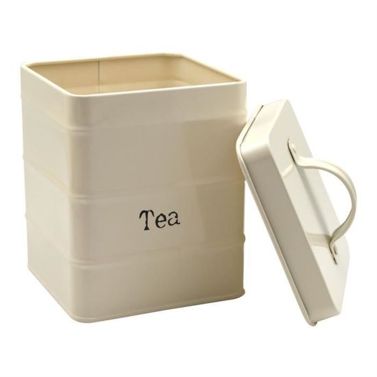 Shabby Chic Lot De 3 Thé Sucre Café Boîtes beige crème de cœur