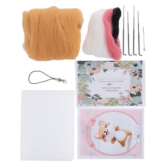 Kit Feutrage à L'aiguille – Poupée Chat Réaliste – Laine + Outils – Loisir Créatif Adulte – 7 Cm