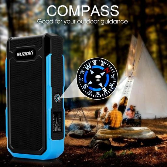SUAOKI 800A Peak 20000mAh Booster Batterie Jump Starter Voiture avec Pinces Alligator intelligents Booster de D/émarrage Rechargeable et chargeur avec LED Flashlight Orange