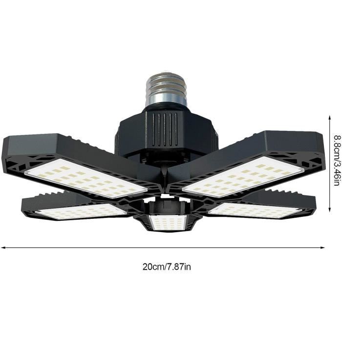 LIU-7708726350388-Lumière de garage à LED Lampe de Garage LED Ultra  Lumineuse avec 3 Panneaux Réglables, Lumière du Jour 6 000 K, de