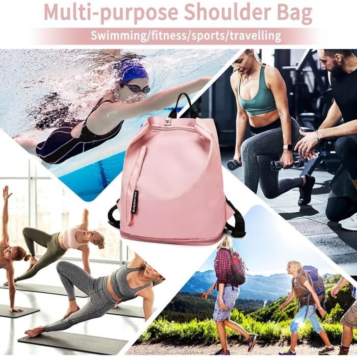 Sac à Dos De Fitness Grande Capacité Avec Cordon De Serrage – Sac De Rangement étanche Pour Salle De Sport, Shopping Et Sport (rose