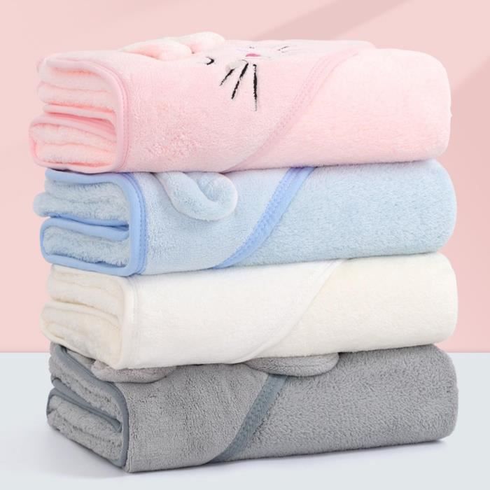Peignoir Bébé Avec Capuche - Serviette De Bain Douce Et Absorbante | Motif Ours, Plusieurs Tailles