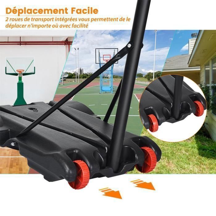 EULEUY 5IN1 Panier de Basket Enfant,Hauteur Réglable de 95 à 135 cm, Panier de Basket intérieur/extérieur pour garçons et Filles de 3 à 12 Ans, Jouet de Sport Stable pour Jardin et
