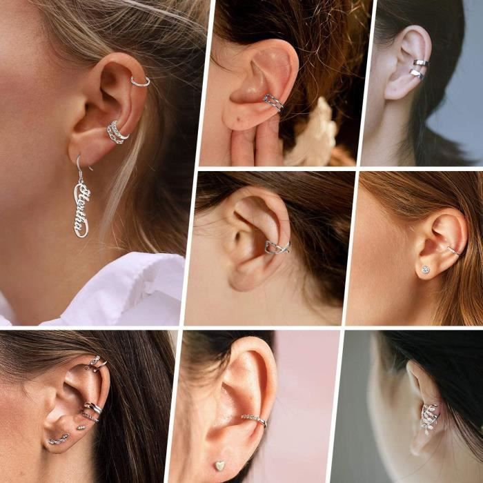 Boucles d'oreilles argent, argentées, acier chirurgical, Achat en ligne