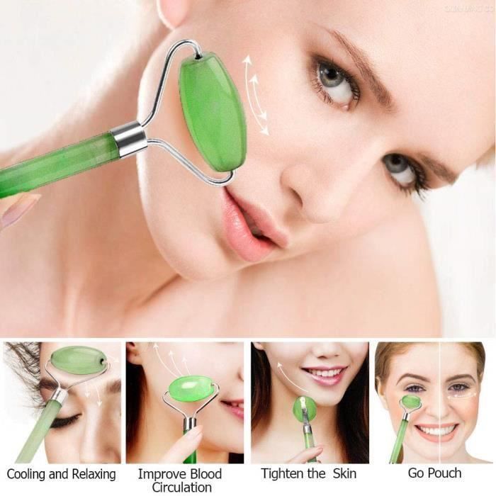 Rouleau En Jade Pour Massage Facial Anti-âge - Neuf